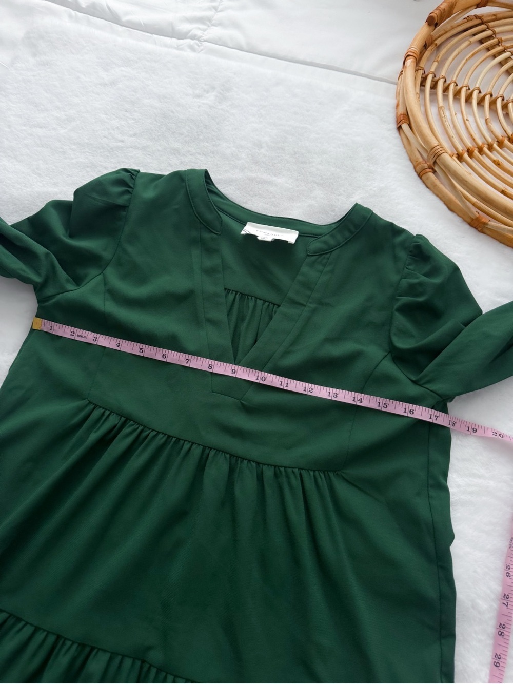 Pomander Place Tuckernuck Hunter Green Crepe Kenzo Dress - Picture 12 of 13